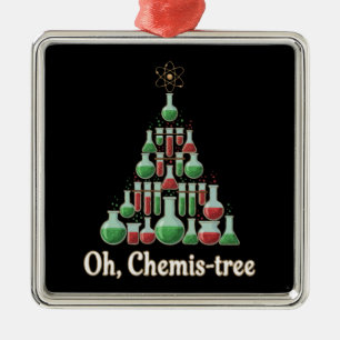 Oh Chemis-tree Funny Science Chemistry Christmas  Metal Tree Decoration