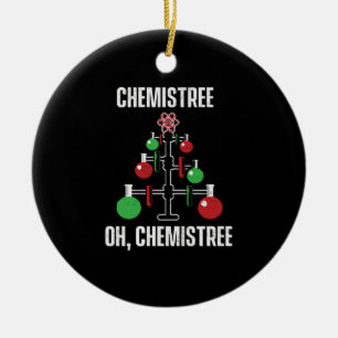 Oh Chemist Tree Chemistree Pun Science Ceramic Tree Decoration