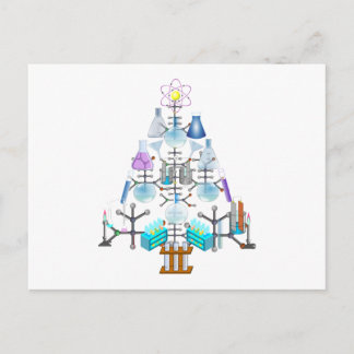 Oh Chemist Tree, Oh Christmas Tree Holiday Postcard