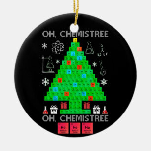 Oh Chemistree Chemist Tree Funny Science Christmas Ceramic Tree Decoration