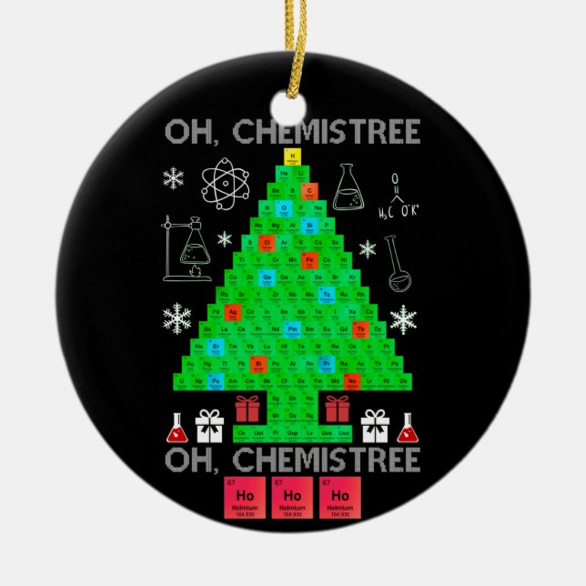 Oh Chemistree Chemist Tree Funny Science Christmas Ceramic Tree Decoration (Front)