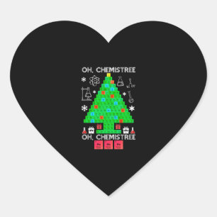 Oh Chemistree Chemist Tree Funny Science Christmas Heart Sticker