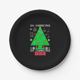 Oh Chemistree Chemist Tree Funny Science Christmas Paper Plate