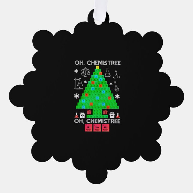 Oh Chemistree Chemist Tree Funny Science Christmas Tree Decoration Card (Front)