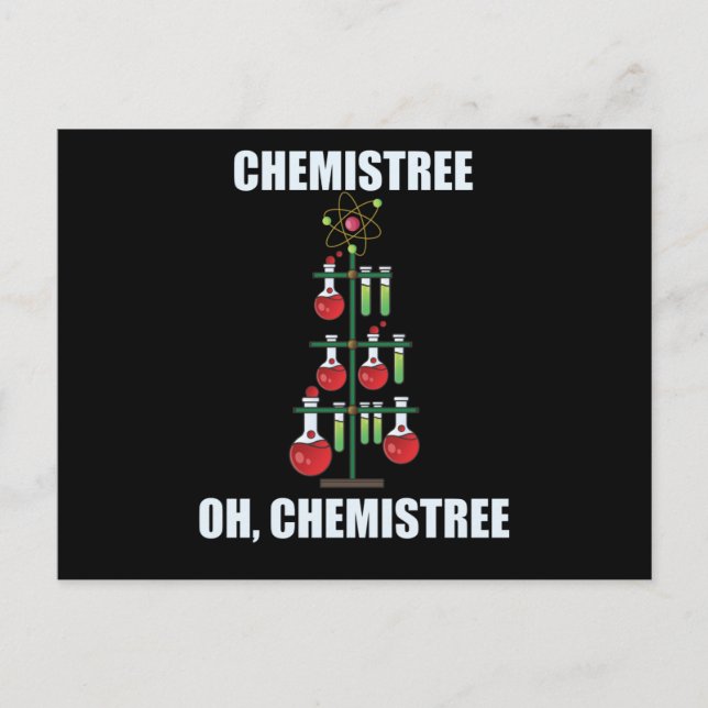 Oh Chemistree Christmas Chemistry Science teacher Postcard (Front)