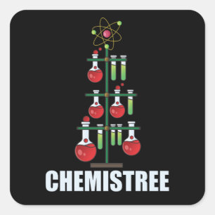 Oh Chemistree Christmas Chemistry Science teacher Square Sticker