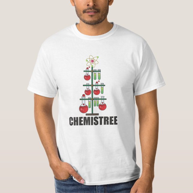 Oh Chemistree Christmas Chemistry Science teacher T-Shirt (Front)