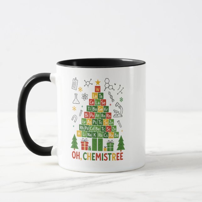 Oh Chemistree Christmas – Funny Chemistry Holiday Mug (Left)