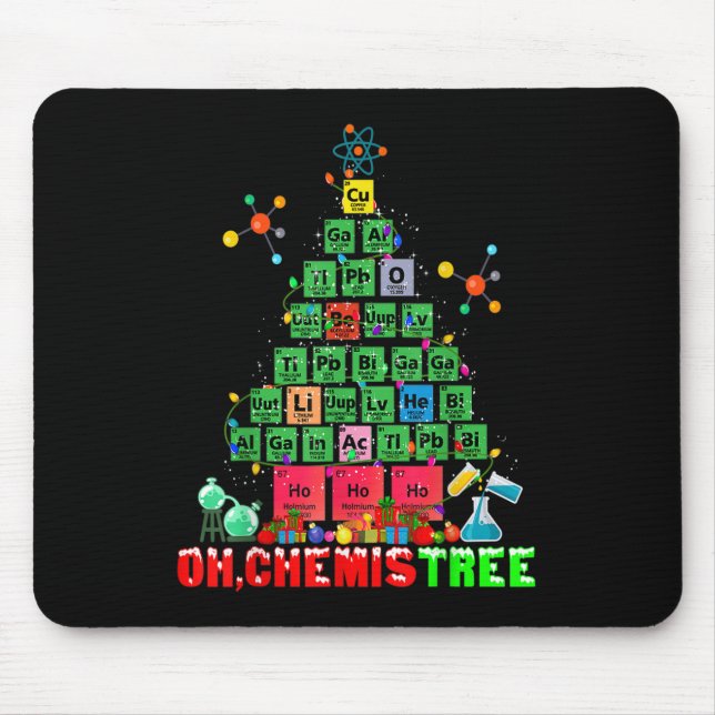 Oh Chemistree Christmas Tree Xmas Lights Chemistry Mouse Mat (Front)