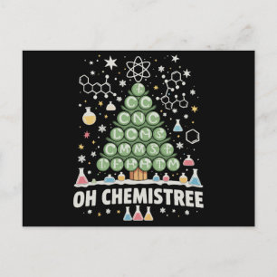 Oh Chemistree Periodic Table Chemistry Christmas Holiday Postcard