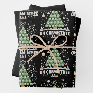 Oh Chemistree Periodic Table Chemistry Christmas Wrapping Paper Sheet