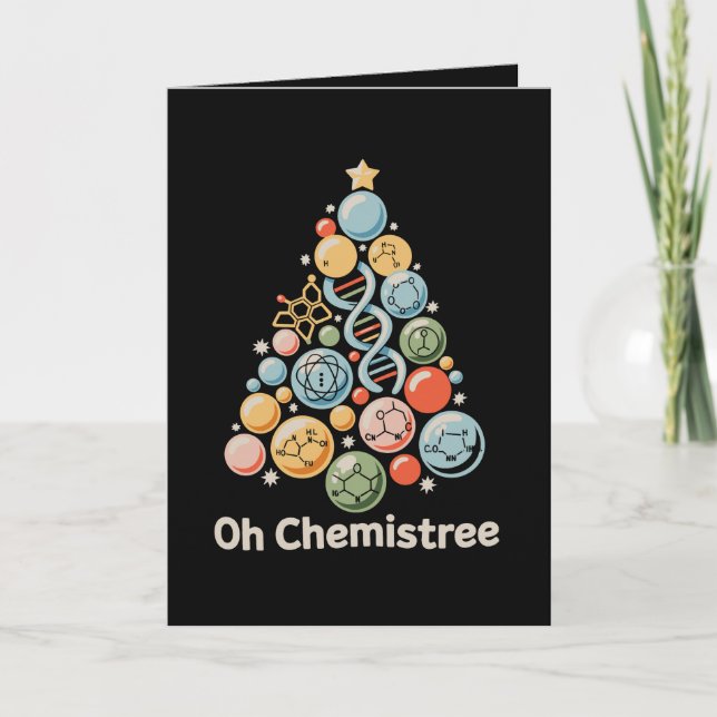 Oh Chemistree Science Chemistry Lab Christmas Xmas Card (Front)