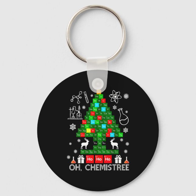 Oh Chemistree Scientist Chemical Christmas Xmas Te Key Ring (Front)