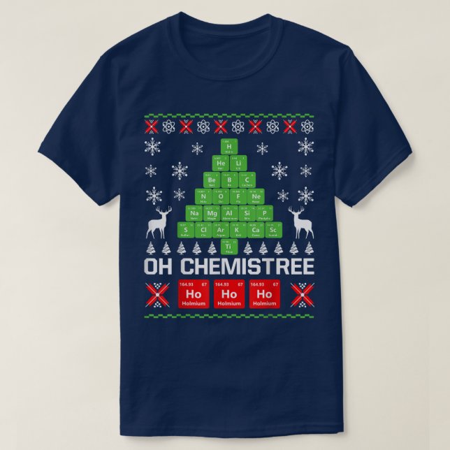 Oh Chemistree Ugly Christmas Sweater Funny Chemist (Design Front)