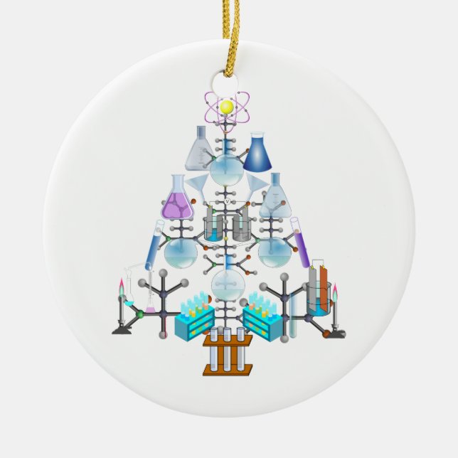 Oh Chemistry, Oh Chemist Tree Ceramic Tree Decoration (Front)
