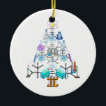 Oh Chemistry, Oh Chemist Tree Ceramic Tree Decoration<br><div class="desc">* Scientific / Laboratory Fun! A Chemist's Christmas Tree dream, filled with beakers, vials and lots of laboratory science goodies! * Adjust the design to fit one of several shape options available for this ornament. (The hole opens over the design on some ornaments). Add background colour and text, too! *...</div>