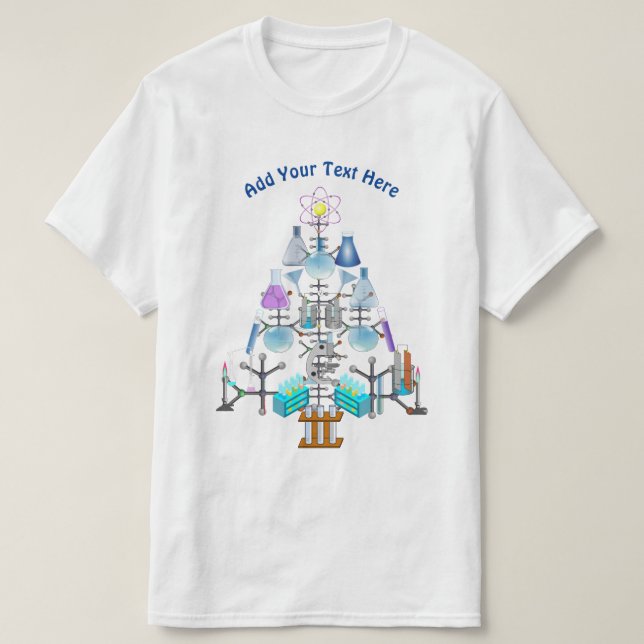 Oh Chemistry, Oh Chemist Tree Christmas T-Shirt (Design Front)