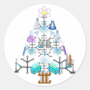 Oh Chemistry, Oh Chemist Tree Classic Round Sticker
