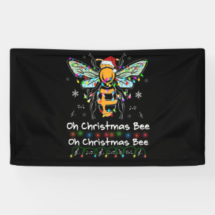Oh Christmas Bee Bee Santa Hat Bee Light Christmas Banner