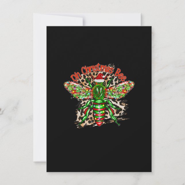 Oh Christmas Bee Christmas Gifts Light Merry Xmas Invitation (Front)