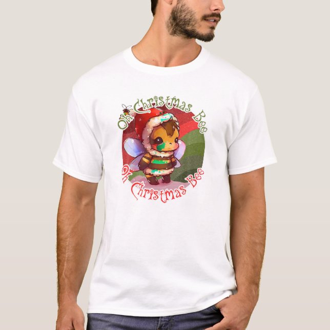  Oh Christmas Bee Cute Kawaii Xmas Bee Christmas  T-Shirt (Front)