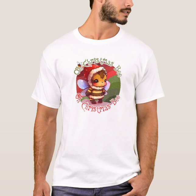 Oh Christmas Bee Cute Kawaii Xmas Bee Christmas Tr T-Shirt (Front)