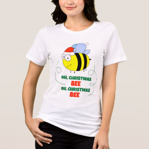 Oh Christmas Bee Funny Modern Cute Humour Festive Tri-Blend Shirt