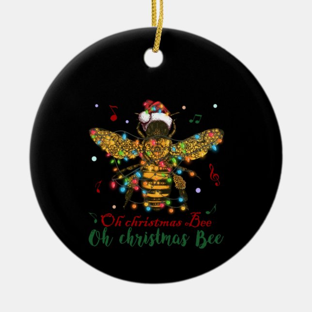 Oh Christmas Bee | Oh Christmas Bee Ceramic Tree Decoration (Front)