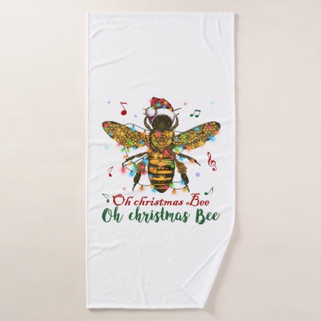 Oh Christmas Bee Oh Christmas Bee Light Bath Towel (Bath Towel)