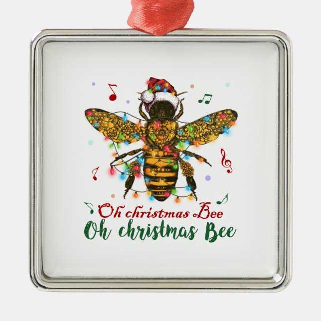 Oh Christmas Bee Oh Christmas Bee Light Metal Tree Decoration (Front)