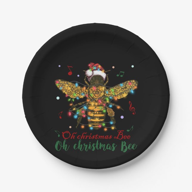 Oh Christmas Bee | Oh Christmas Bee Paper Plate (Front)