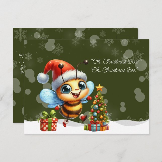 "Oh, Christmas BEE, Oh, Christmas BEE" Postcard (Front/Back)