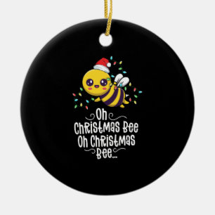 Oh Christmas Bee Xmas Family Holidays Kawaii Mum Ceramic Tree Decoration