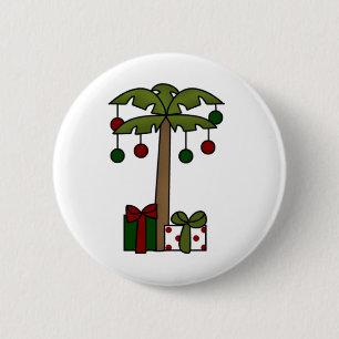 Oh Christmas Palm Tree 6 Cm Round Badge
