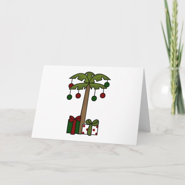 Oh Christmas Palm Tree Holiday Card (Front)