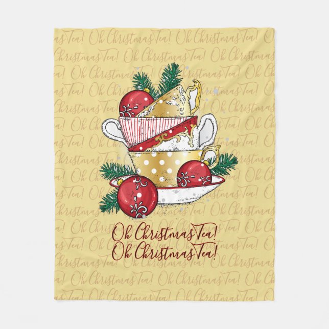 Oh Christmas Tea! Fleece Blanket (Front)