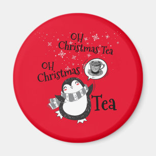 Oh Christmas Tea Penguin Lover - Tea Drinker Magnet