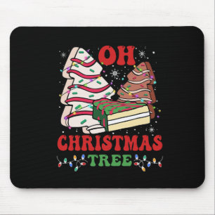 Oh Christmas Tree Cake Xmas Lights Funny Matching  Mouse Mat