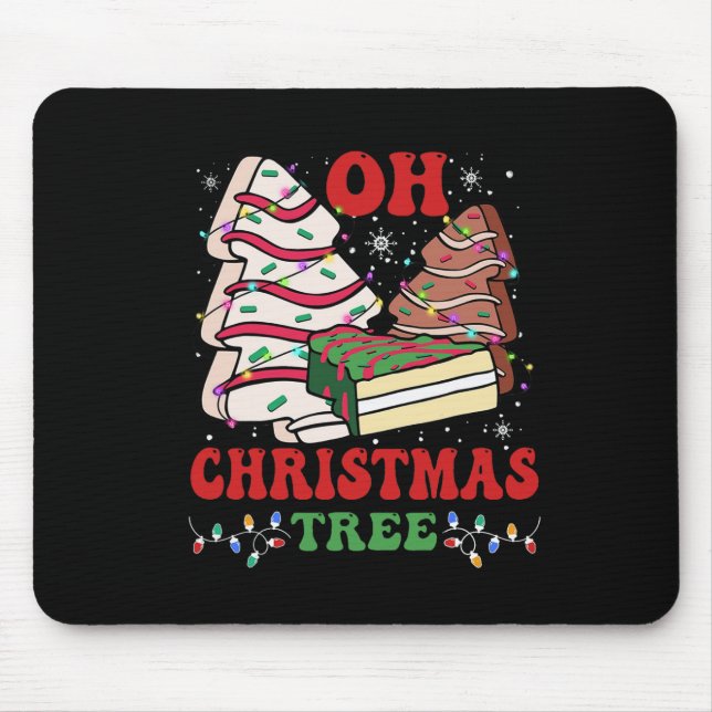 Oh Christmas Tree Cake Xmas Lights Funny Matching  Mouse Mat (Front)