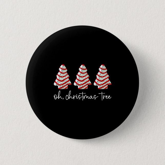 Oh Christmas Tree Cakes Debbie Becky Jen Cake Love 6 Cm Round Badge (Front)