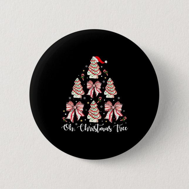 Oh Christmas Tree Cakes Debbie Becky Jen Cake Love 6 Cm Round Badge (Front)