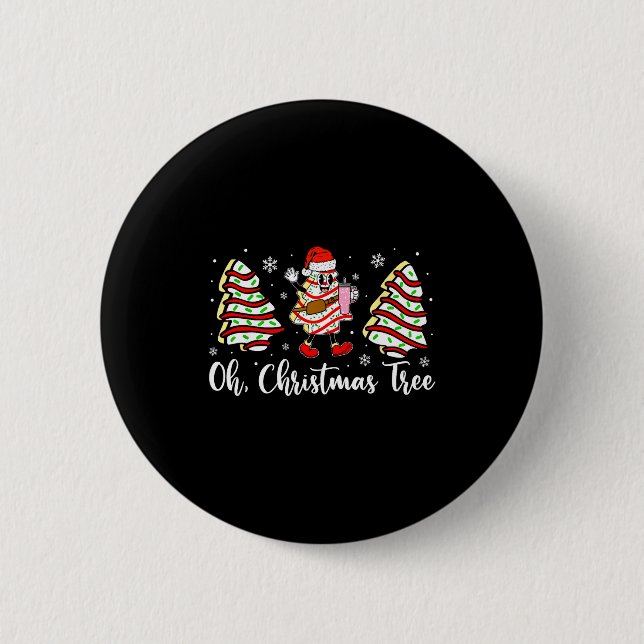 Oh Christmas Tree Cakes Debbie Becky Jen Cake Love 6 Cm Round Badge (Front)