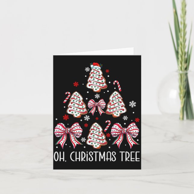 Oh Christmas Tree Cakes Debbie Becky Jen Cake Love Card (Front)