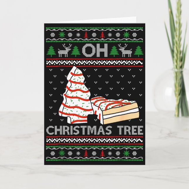 Oh Christmas Tree Cakes Debbie Becky Jen Cake Love Card (Front)