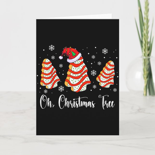 Oh Christmas Tree Cakes Debbie Becky Jen Cake Love Card (Front)
