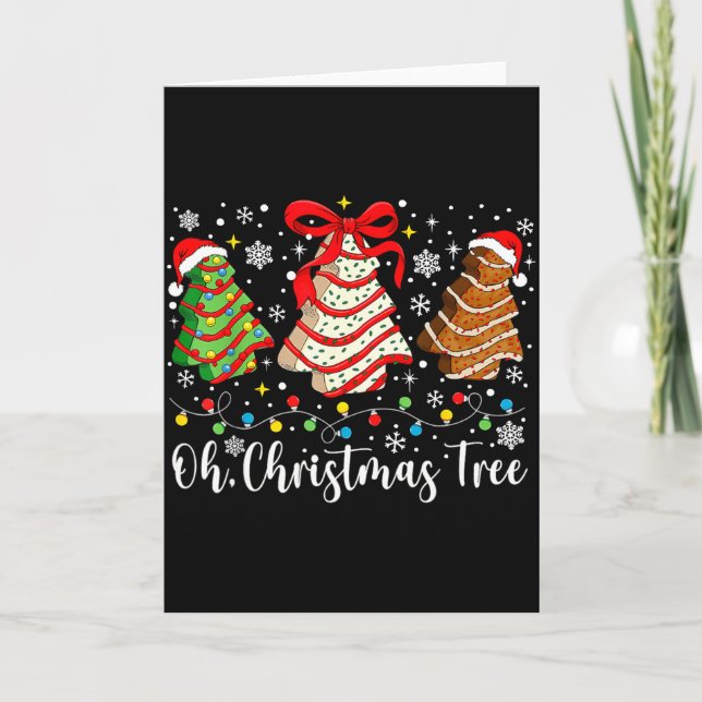 Oh Christmas Tree Cakes Debbie Becky Jen Cake Love Card (Front)