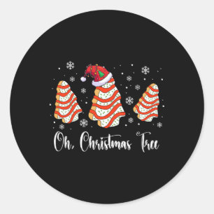 Oh Christmas Tree Cakes Debbie Becky Jen Cake Love Classic Round Sticker