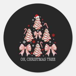 Oh Christmas Tree Cakes Debbie Becky Jen Cake Love Classic Round Sticker