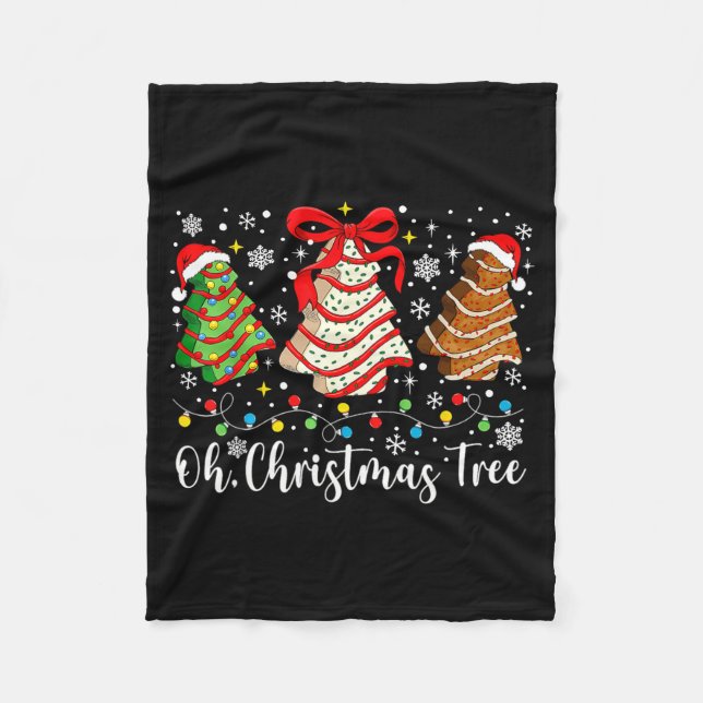 Oh Christmas Tree Cakes Debbie Becky Jen Cake Love Fleece Blanket (Front)