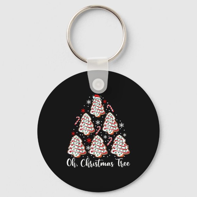 Oh Christmas Tree Cakes Debbie Becky Jen Cake Love Key Ring (Front)